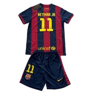 Kids Neymar Jr. Soccer Jersey Set - Red and Blue L(28)